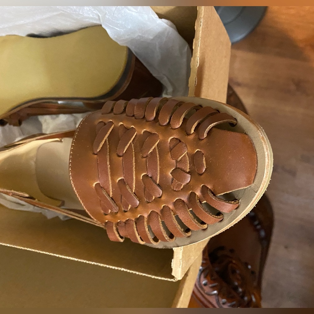 SOLD NEW NISOLO Womens Huarache Leather Sandals In Brandy $138 MSRP - Picture 11 of 13
